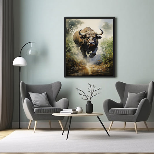 Jungle Dominance: African Buffalo Safari Posters, Animal Print Poster