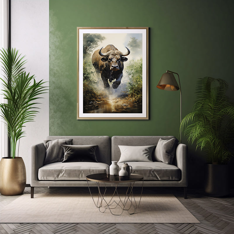 Jungle Dominance: African Buffalo Safari Posters, Animal Print Poster