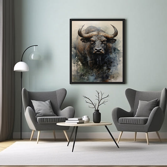 Wildlife Elegance: African Buffalo Art Prints for Home Decor, Animal Print Poster