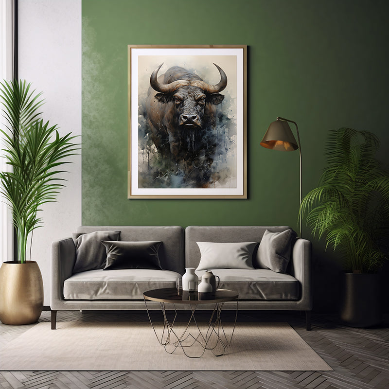 Wildlife Elegance: African Buffalo Art Prints for Home Decor, Animal Print Poster