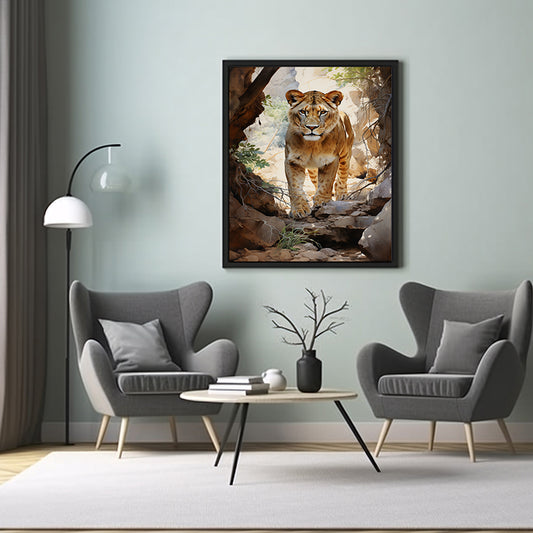 Into the Wild: Lion Safari Animal, Jungle Animal, Animal Print Poster