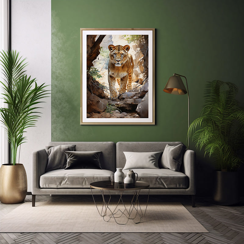 Into the Wild: Lion Safari Animal, Jungle Animal, Animal Print Poster