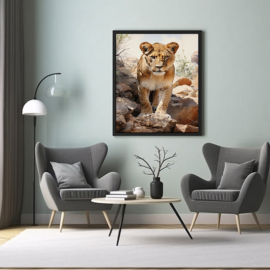 Lion Majesty Unleashed Safari Art Prints, Wildlife Art, Animal Print, Poster