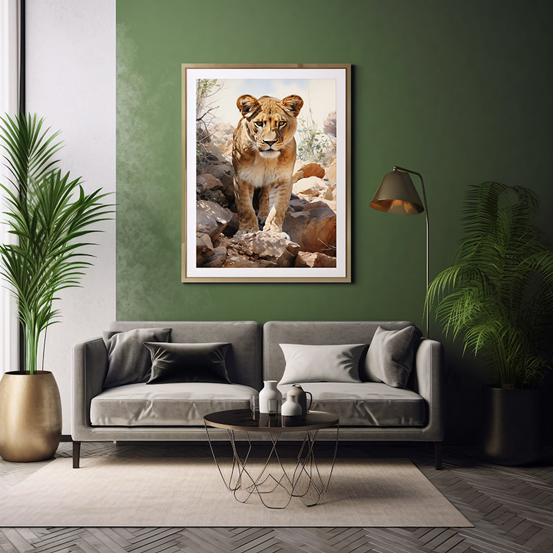 Lion Majesty Unleashed Safari Art Prints, Wildlife Art, Animal Print, Poster