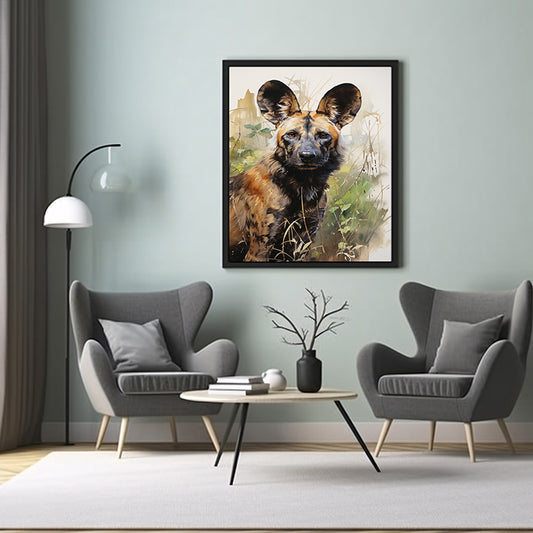 Safari Symphony African Wild Dog Posters, Jungle Wall Print, Animal Print, Poster