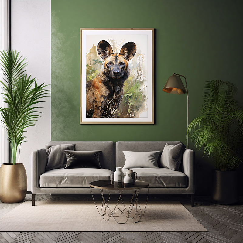 Safari Symphony African Wild Dog Posters, Jungle Wall Print, Animal Print, Poster