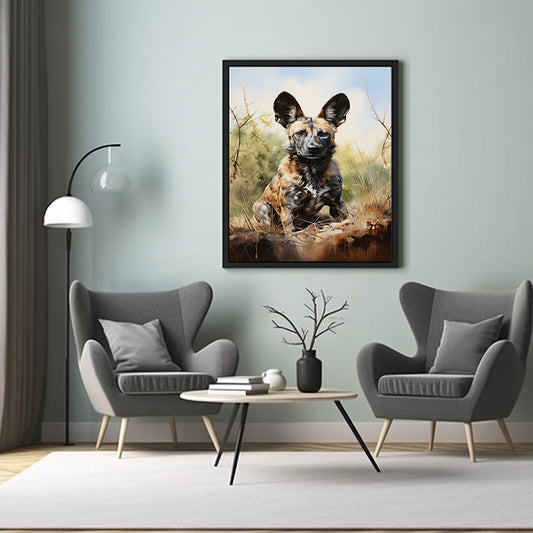 Safari Wild Dogs, Jungle Wall Print, Wildlife Art, Animal Print, Poster