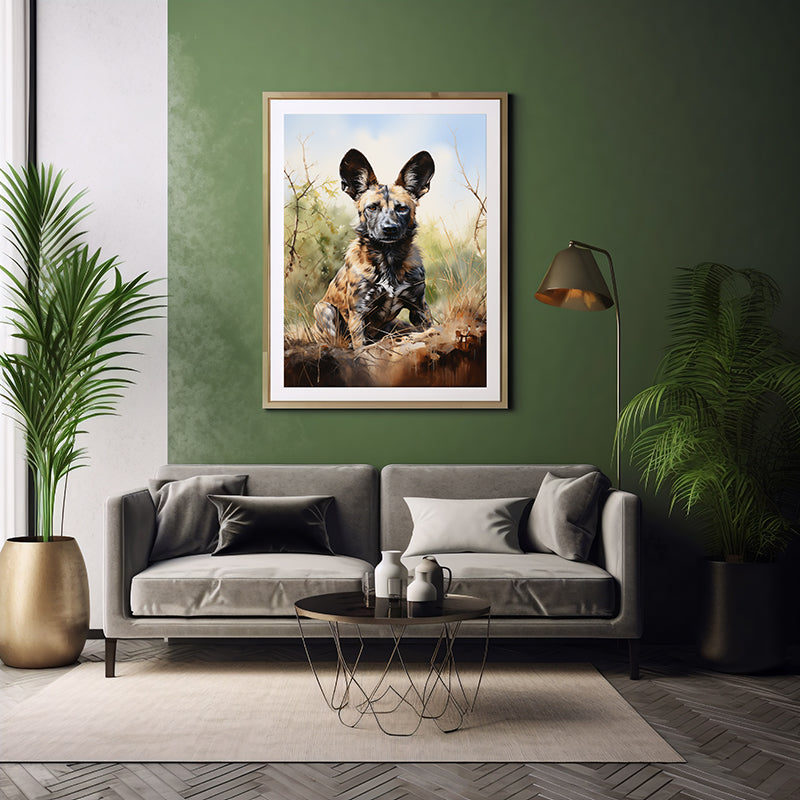 Safari Wild Dogs, Jungle Wall Print, Wildlife Art, Animal Print, Poster