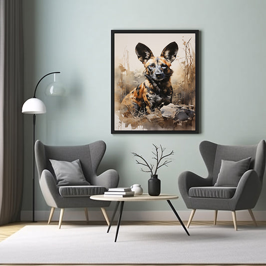 Wild Dog Posters for Homes Decor, Wildlife Art, Animal Print, Poster