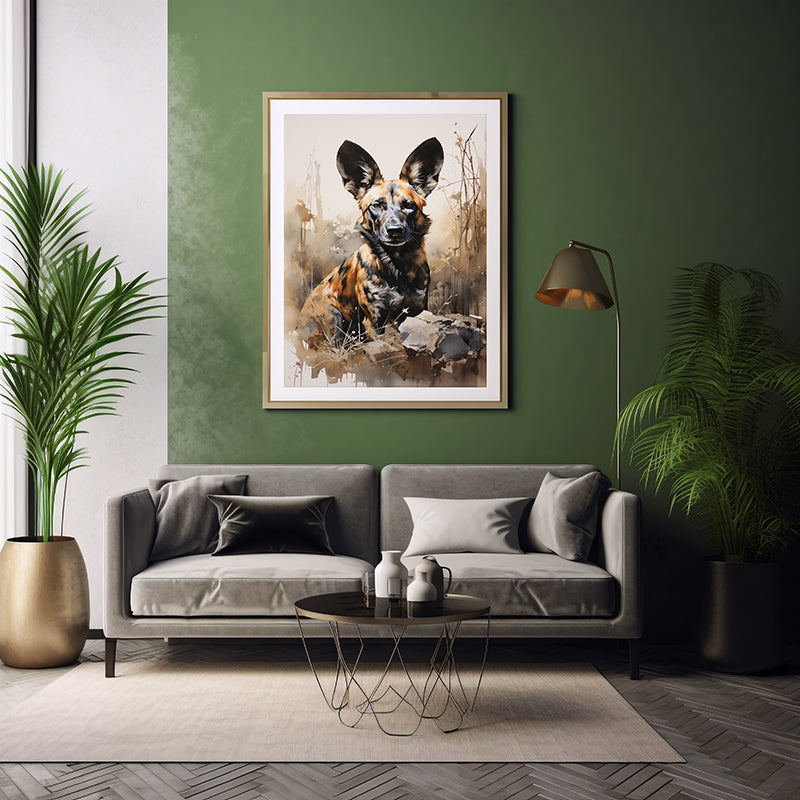 Wild Dog Posters for Homes Decor, Wildlife Art, Animal Print, Poster