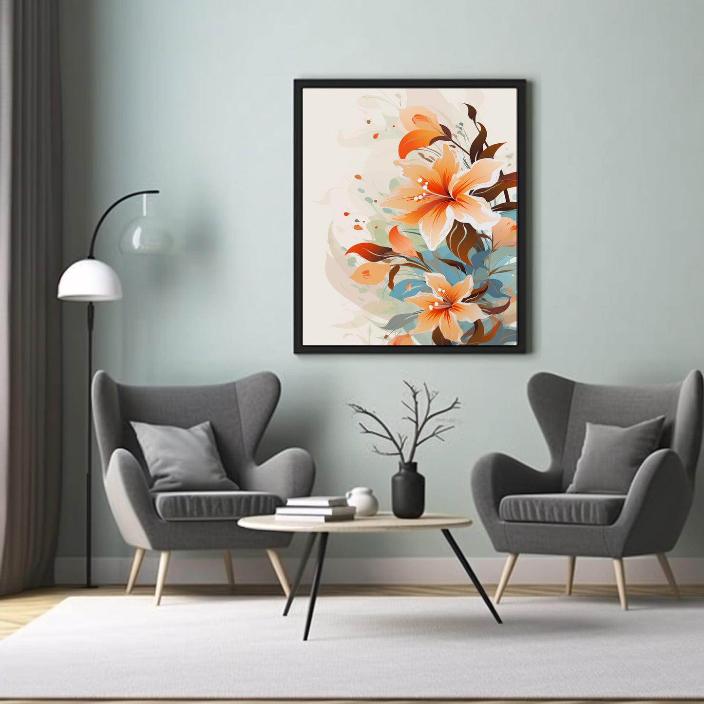 Petals in Harmony Exquisite Floral Line Drawings Flower Wall Art Print Poster