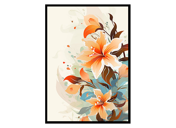 Petals in Harmony Exquisite Floral Line Drawings Flower Wall Art Print Poster