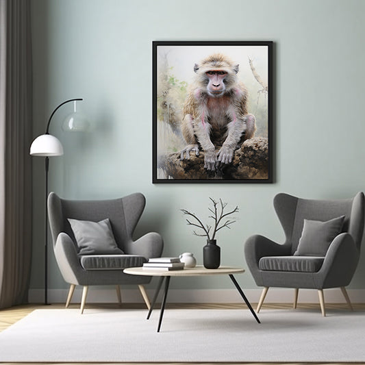Safari Smiles Baboon Art Posters, Jungle Wildlife Art Print Poster