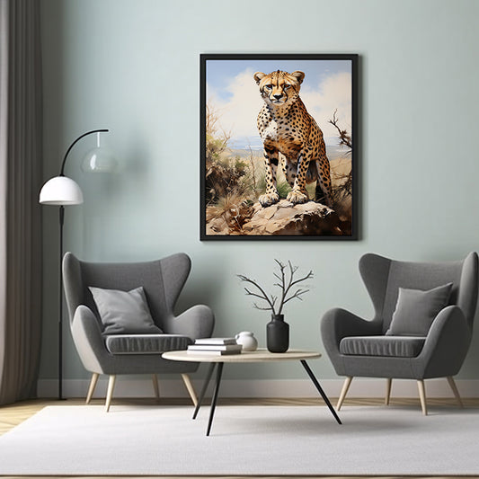 Wildlife Grace: Cheetah Art Prints, Jungle Wildlife Art, Animal Art Poster Print