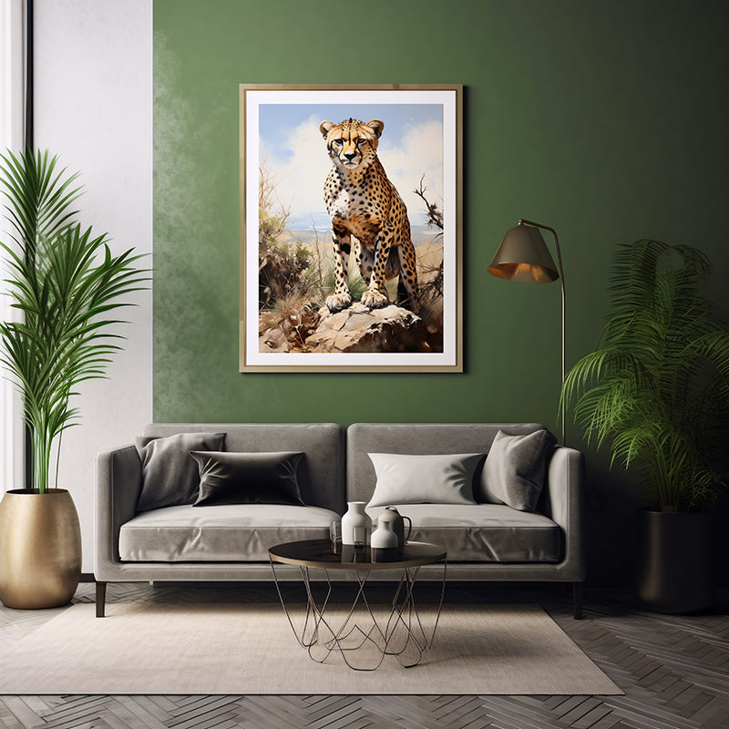 Wildlife Grace: Cheetah Art Prints, Jungle Wildlife Art, Animal Art Poster Print
