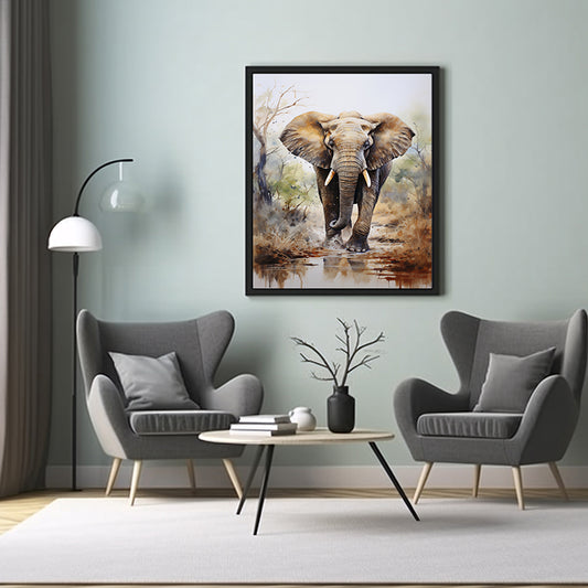 Majestic Elephant Safari Prints, Jungle Art, Safari Animal, Wildlife Art Poster Print