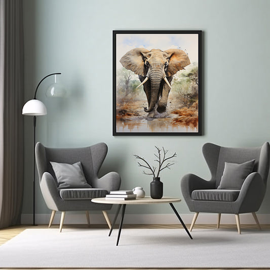 Wildlife Elephant Art Prints, Jungle Art, Wildlife Art Decor, Elephant Print Poster