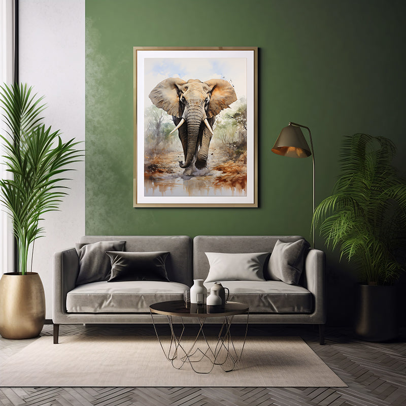 Wildlife Elephant Art Prints, Jungle Art, Wildlife Art Decor, Elephant Print Poster