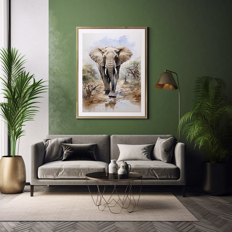 Elephant Safari Art Posters, Jungle Art, Safari Animal, Elephant Poster Print