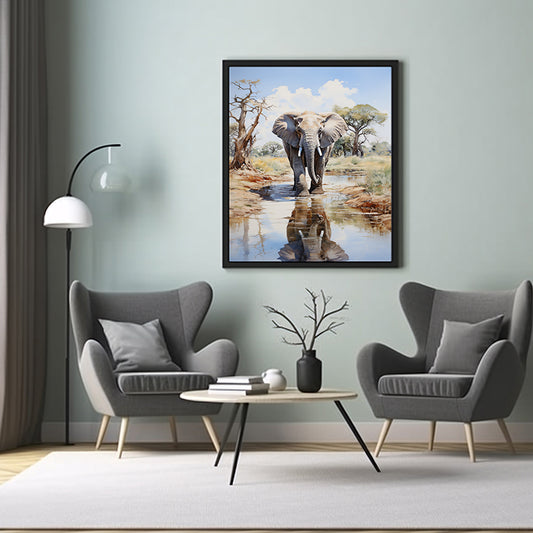 Into the Wild, Elephant Safari Animal, Wildlife Art Decor, Elephant Print Poster