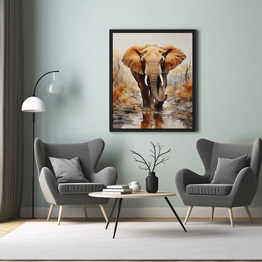 Safari Sovereignty Elephant Art Posters, Wildlife Art Decor, Elephant Print