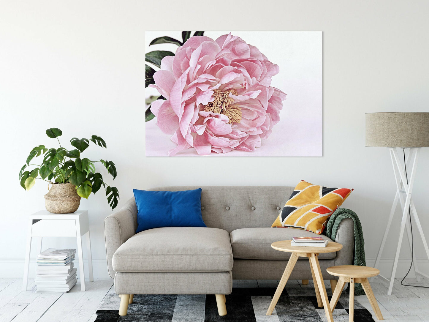 Large Pink Peony Flower Poster Print Wall Art Home Decor