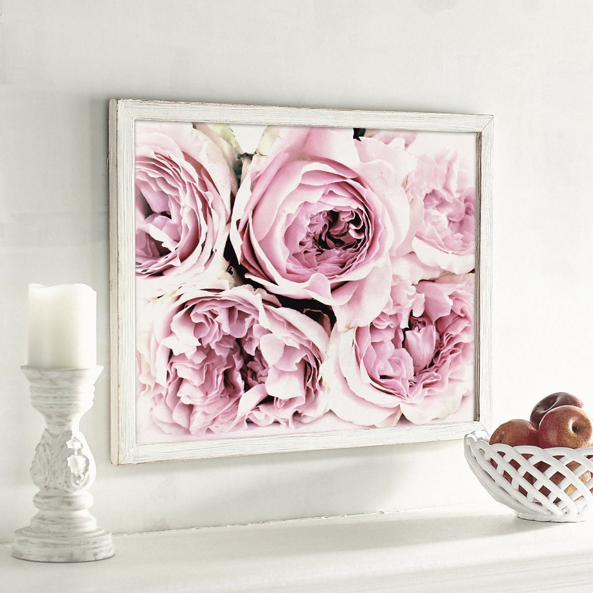 Large Bunch of Pink Peony Flowers Poster Print Wall Art Decor