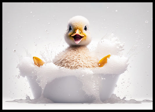 Baby Duck in Bath Digital Nursery Bedroom Artwork Wall Art Decor Poster Prints