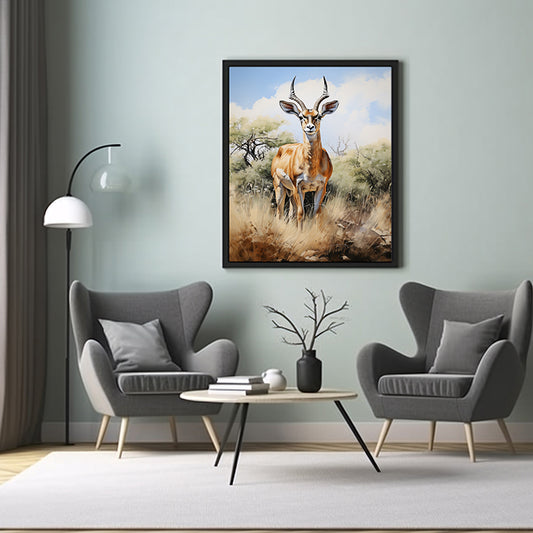 Jungle Poster, Gazelle, Gazelle Poster, Safari Animal,  Wildlife Art Decor, Gazelle Print