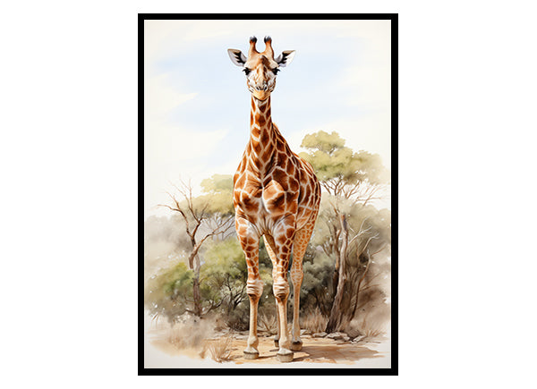 Giraffe Wonder Wildlife Art Prints , Wildlife Art Decor Poster Print