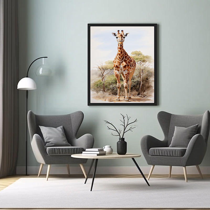 Giraffe Wonder Wildlife Art Prints , Wildlife Art Decor Poster Print