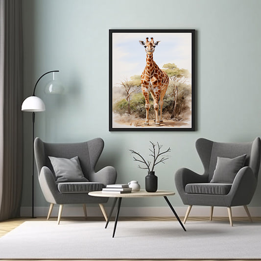 Giraffe Wonder Wildlife Art Prints ,  Wildlife Art Decor Poster Print
