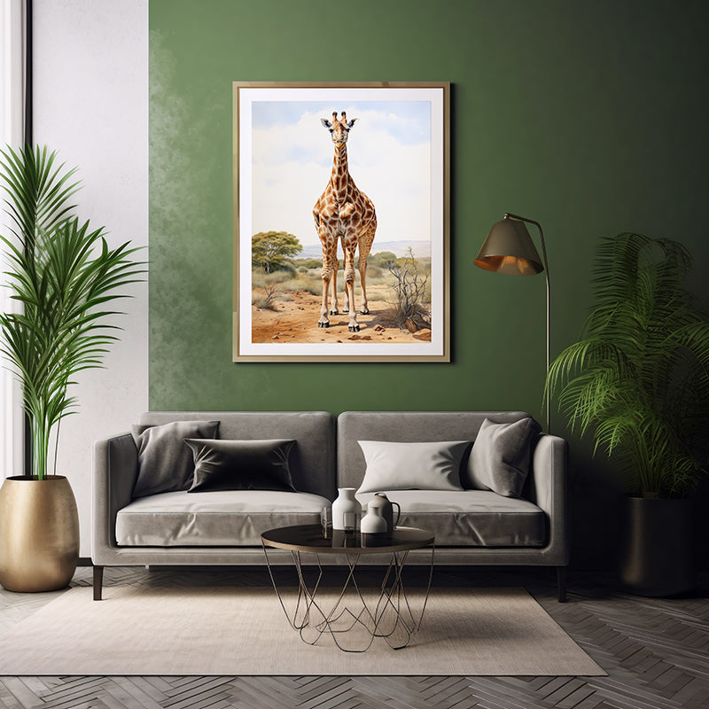 Elegant Necks: Giraffe Safari Prints, Jungle Print Wildlife Art Decor Poster Print