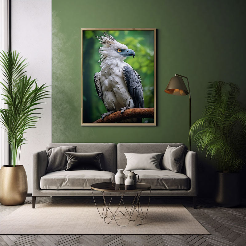Harpy Eagle Bird Print Jungle Print Wall Art Decor Tropical Bird Poster