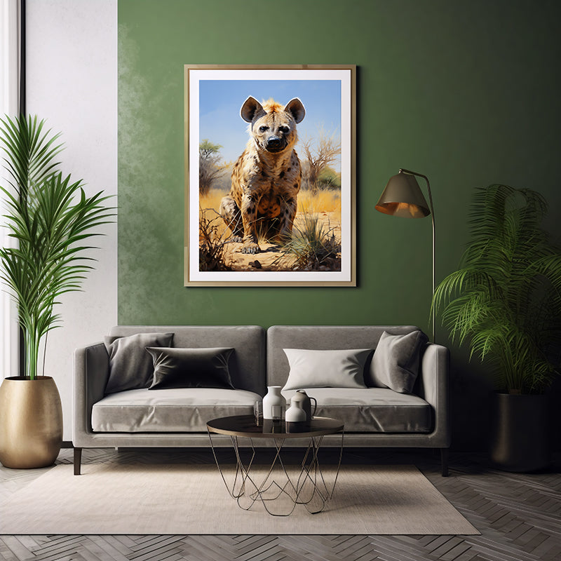 Safari Playfulness: Hyena Posters, Jungle Print Wildlife Art Decor Poster Print