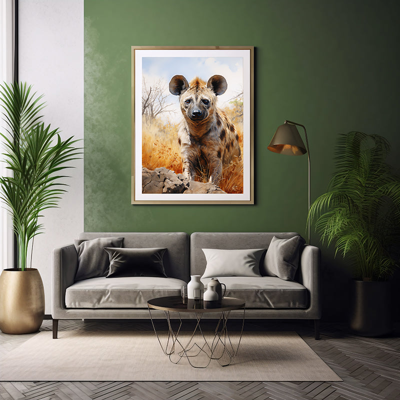 Wild Laughter: Hyena Posters, Jungle Print Wildlife Wall Decor Print Poster