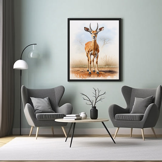 Safari Impala Art Posters, Jungle Print Wildlife Wall Decor Poster Print