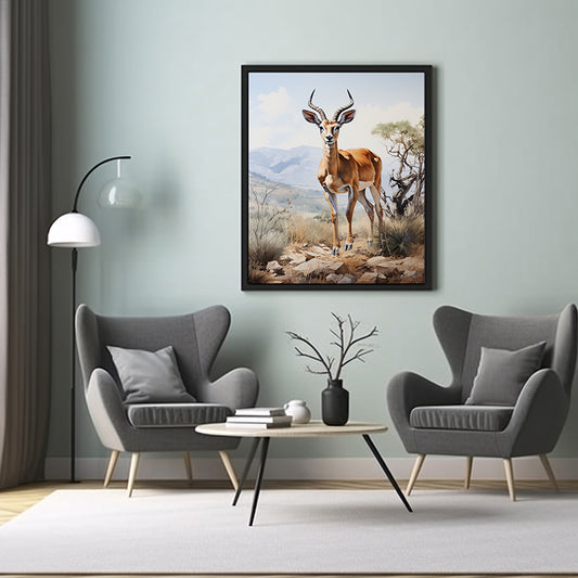 Elegant Impala Safari Prints, Jungle Print Wildlife Wall Decor Poster Print