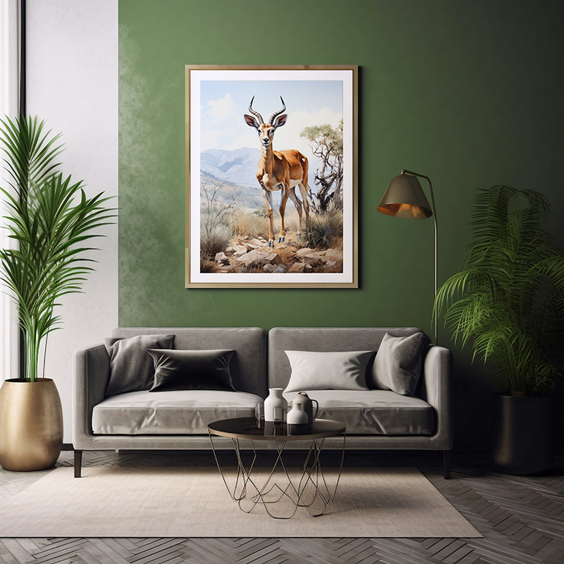 Elegant Impala Safari Prints, Jungle Print Wildlife Wall Decor Poster Print