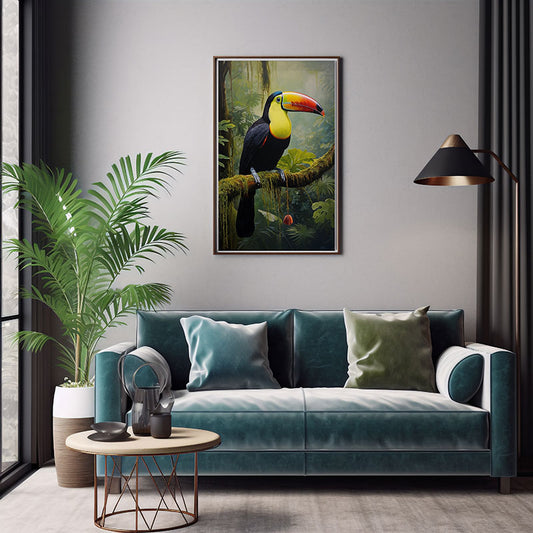 Keel Billed Toucan Jungle Bird Poster Wall Art Decor Tropical Wild Bird Print