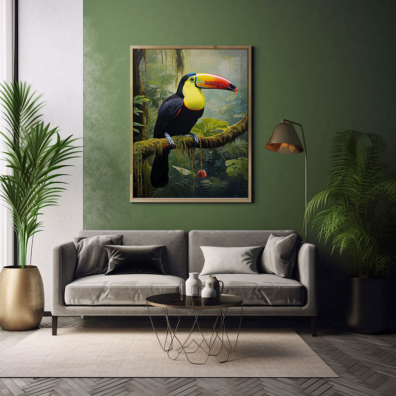 Keel Billed Toucan Jungle Bird Poster Wall Art Decor Tropical Wild Bird Print