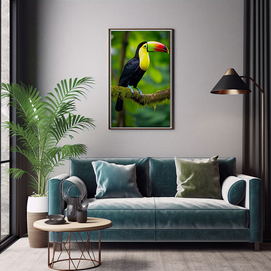 Keel Billed Toucan Jungle Bird Poster Wall Art Print Tropical Wild Bird Decor