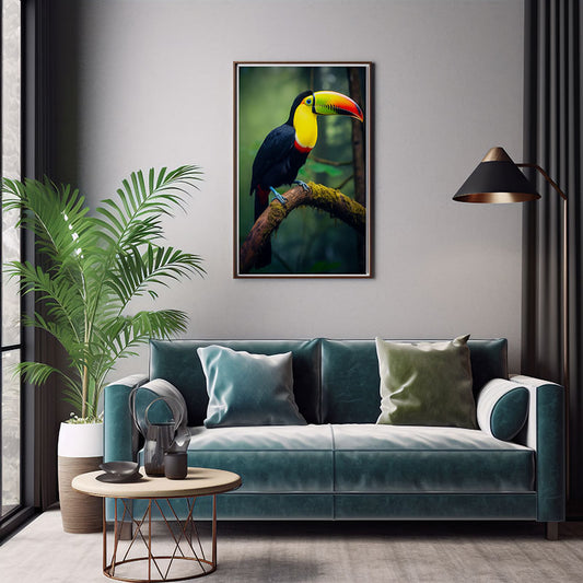 Keel Billed Toucan Jungle Wild Bird Wall Art Print Tropical Bird Wall Decor