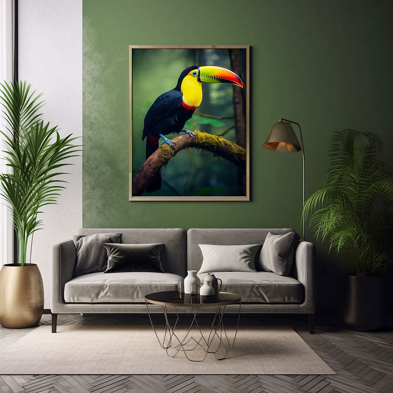 Keel Billed Toucan Jungle Wild Bird Wall Art Print Tropical Bird Wall Decor