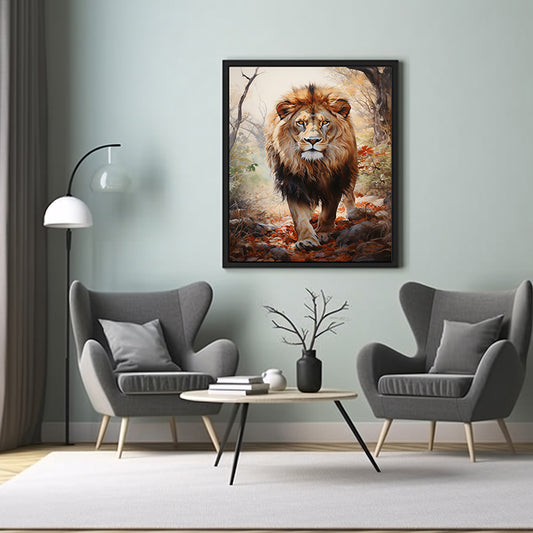 Wild Lion Safari Collection, Jungle Print Wildlife Art Decor, Lion Art Print Poster