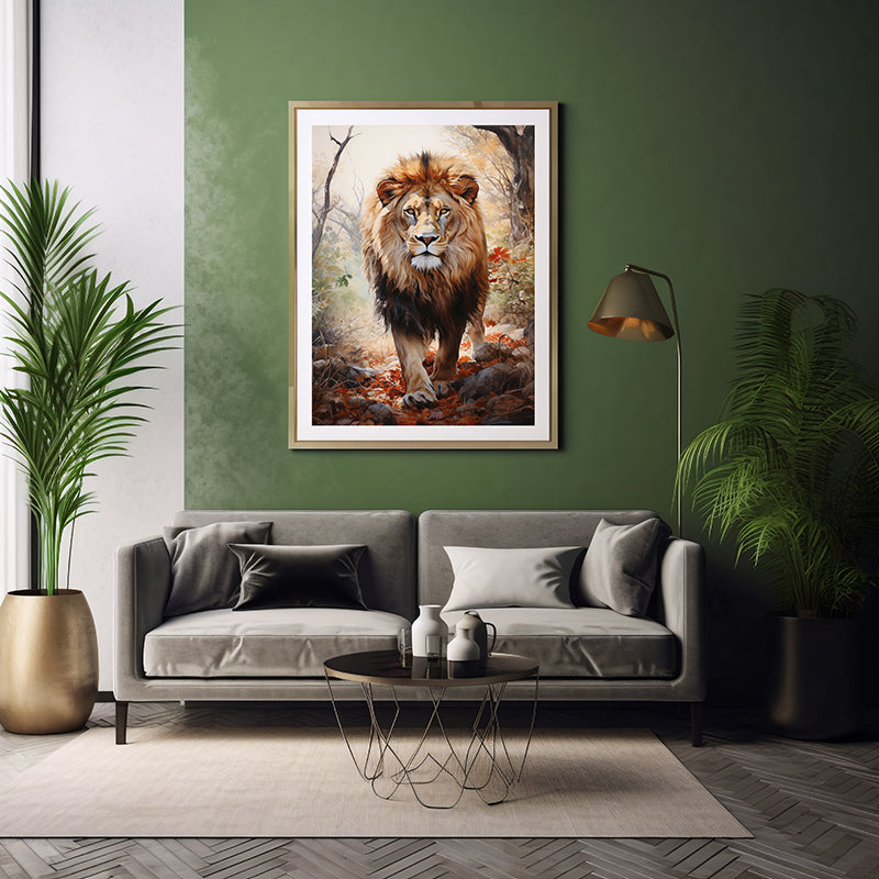 Wild Lion Safari Collection, Jungle Print Wildlife Art Decor, Lion Art Print Poster