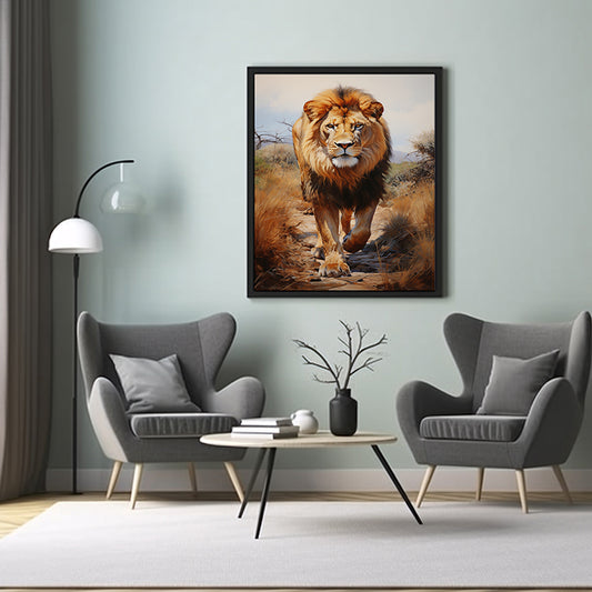 Jungle Royalty: Lion Art Posters, Safari Animal, Lion Art Print Poster