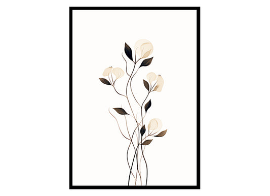 Blossom Bliss Elegant Floral Line Drawings Print Your Wall Art , Flower Wall Art Print Poster