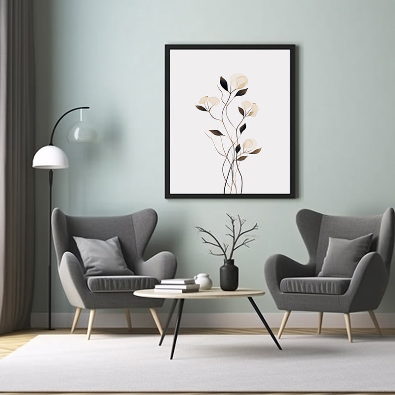 Blossom Bliss Elegant Floral Line Drawings Print Your Wall Art , Flower Wall Art Print Poster