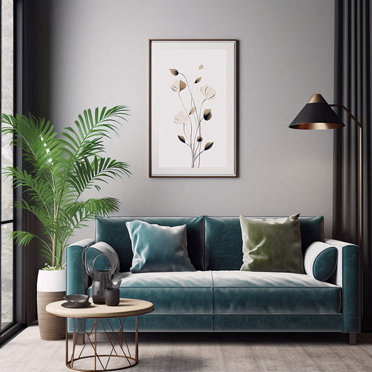 Floral Simplicity Minimalist Botanical Prints, Flower Wall Art Print Poster